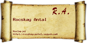Rocskay Antal névjegykártya